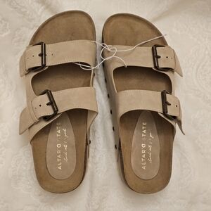 Altar'd State Beige Buckle Sandals